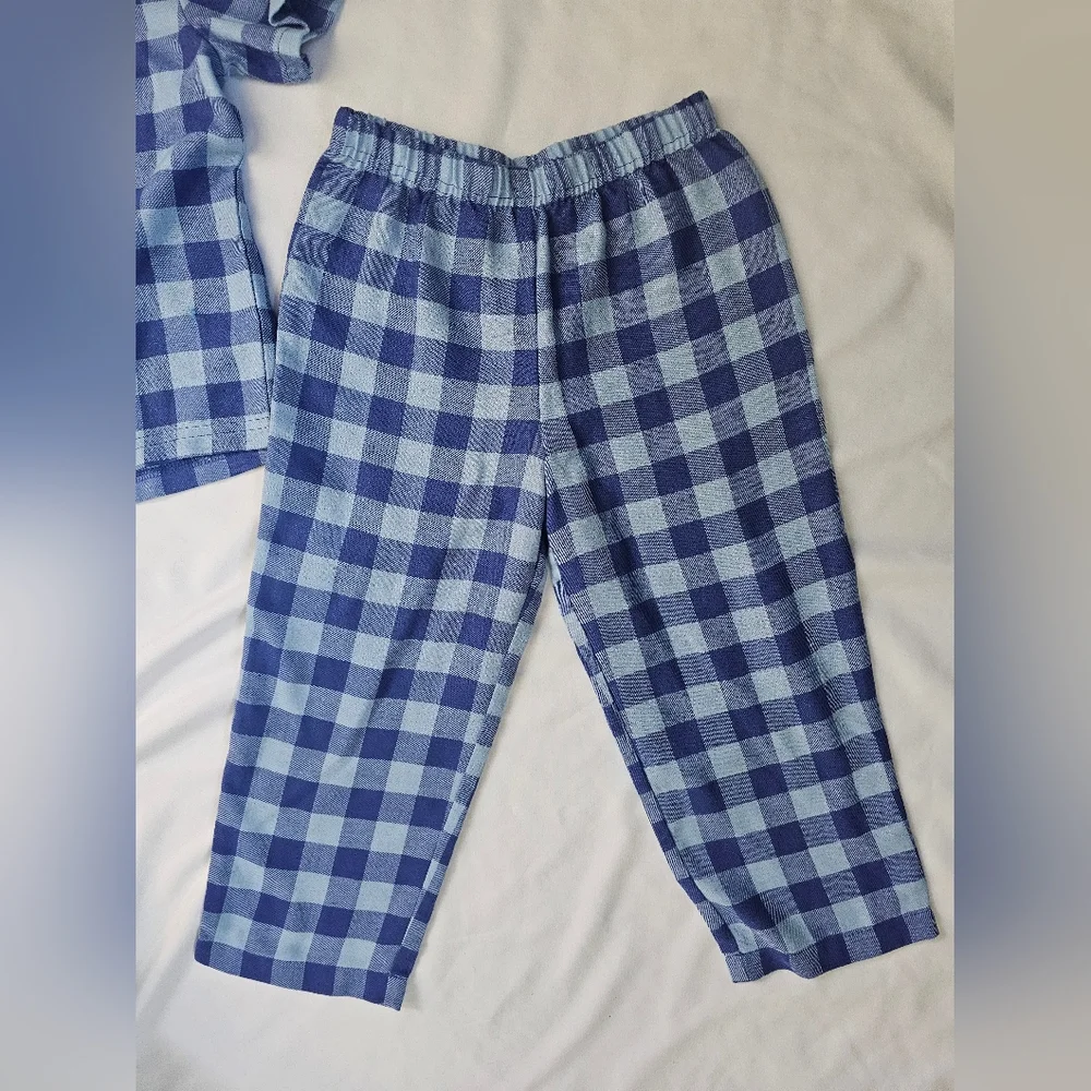 Carter's Blue Plaid Kids Pajama Set- 4T